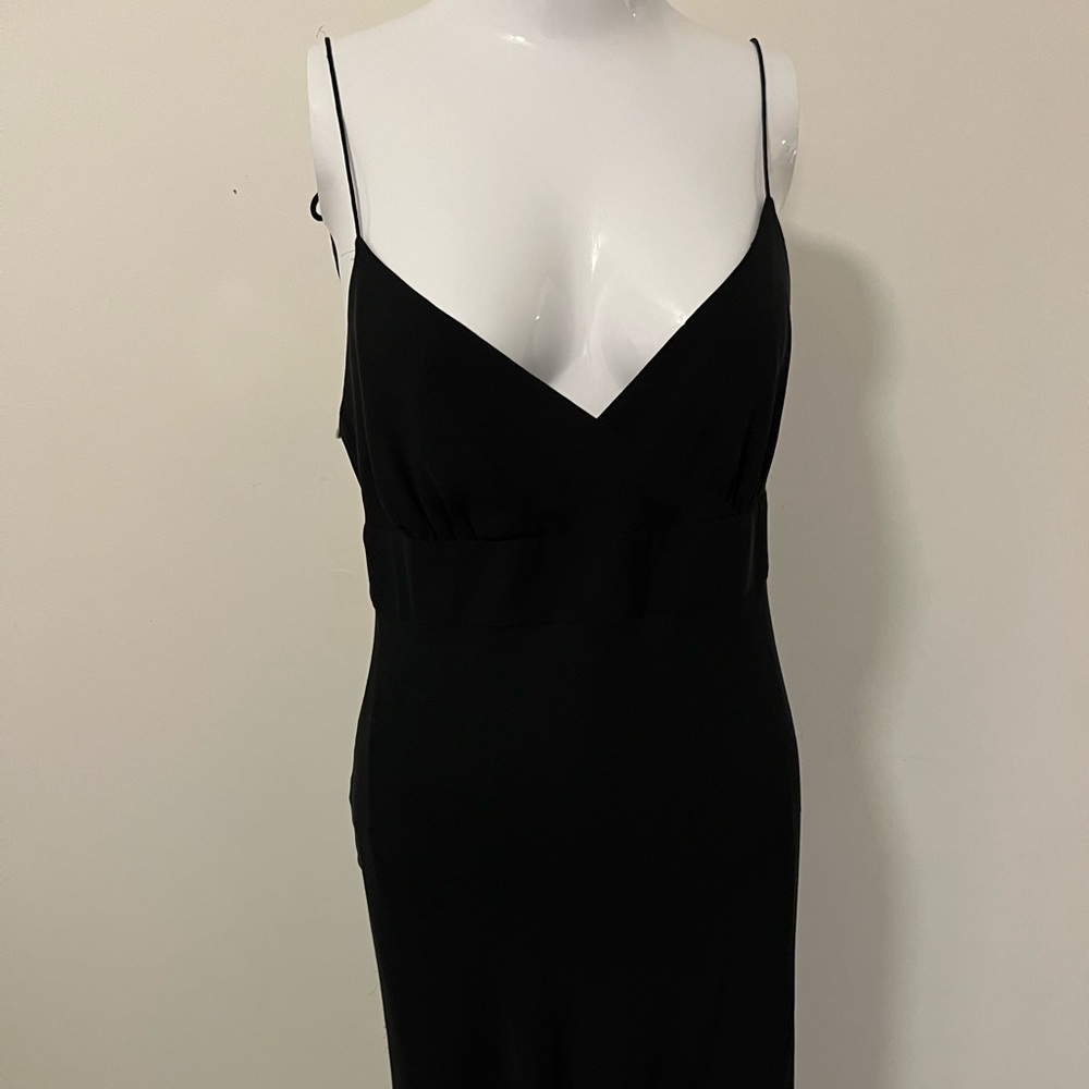 J. Crew Spaghetti tie strap Silk size 8 black Dress